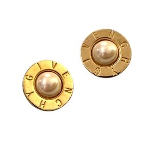 Vintage Givenchy Faux Pearl Clip-On Earrings - 1980s